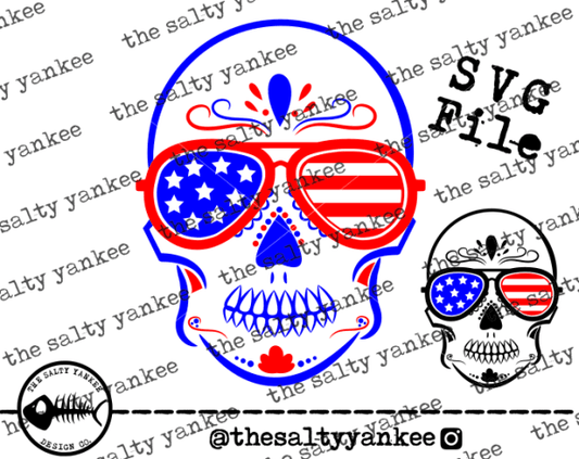 Usa Aviators Sugar Skull Svg And Png File Download Downloads