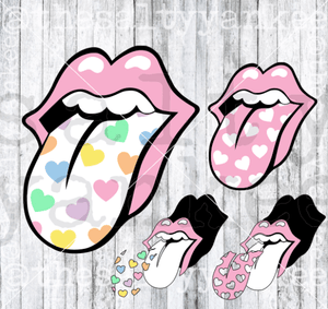 Valentines Day Conversation Hearts Candy Tongue Lips Svg And Png File Download Downloads
