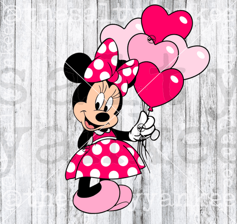 Valentines Mouse With Balloons Svg And Png File Download Downloads