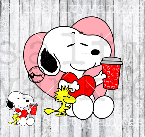 Valentines Puppy With Coffee Svg And Png File Download Downloads