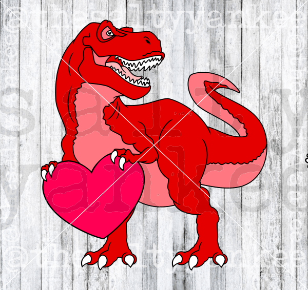 Valentines Rex Dinosaur Svg And Png File Download Downloads