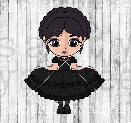 Wednesday In Formal Dress Svg And Png File Download Downloads
