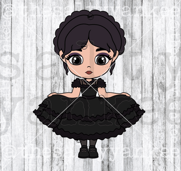 Wednesday In Formal Dress Svg And Png File Download Downloads