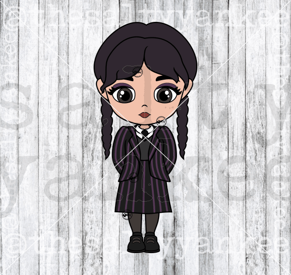 Wednesday In School Uniform Svg And Png File Download Downloads