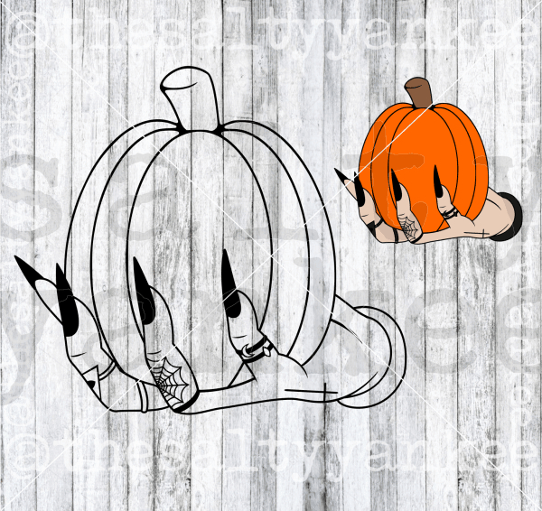 Witch Hand With Tattoos Pumpkin Halloween Svg And Png File Download Downloads