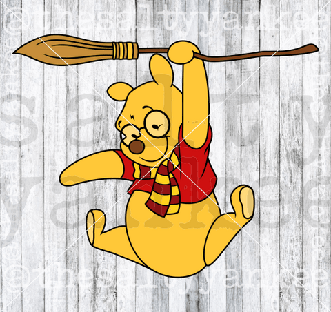 Wizard Bear With Broom Svg And Png File Download Downloads